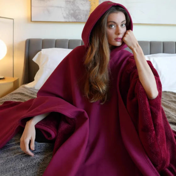 Punk Hooded Wool Cape