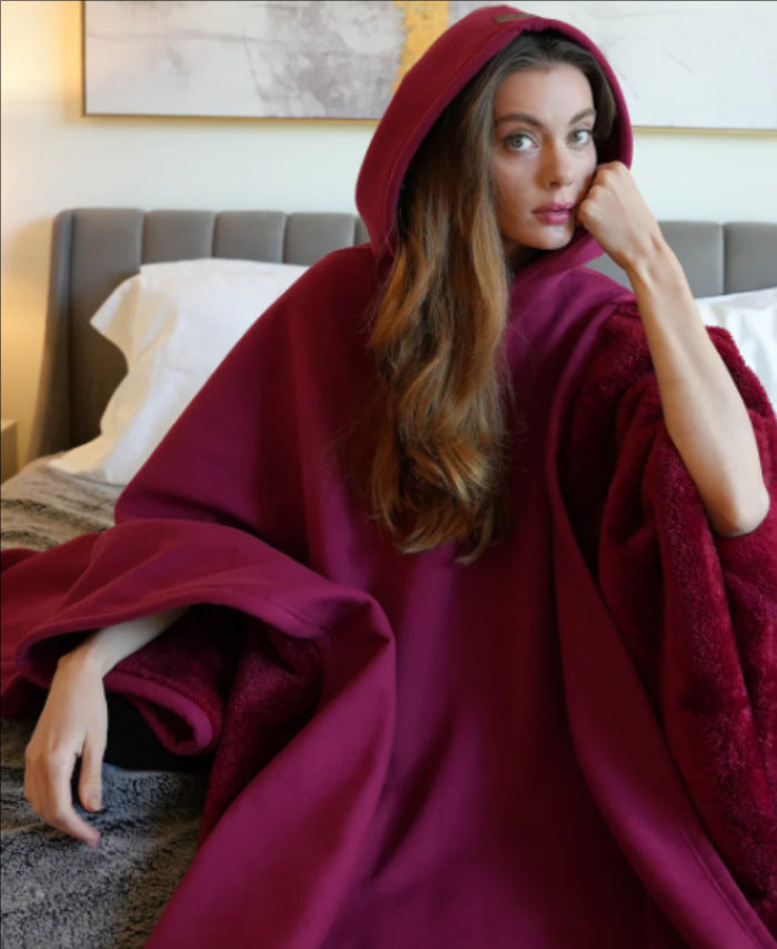 Punk Hooded Wool Cape