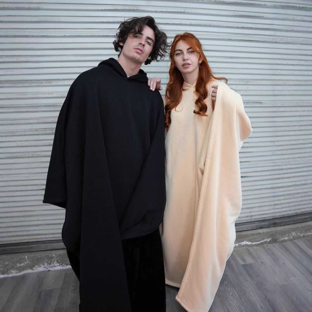 Punk Hooded Wool Cape